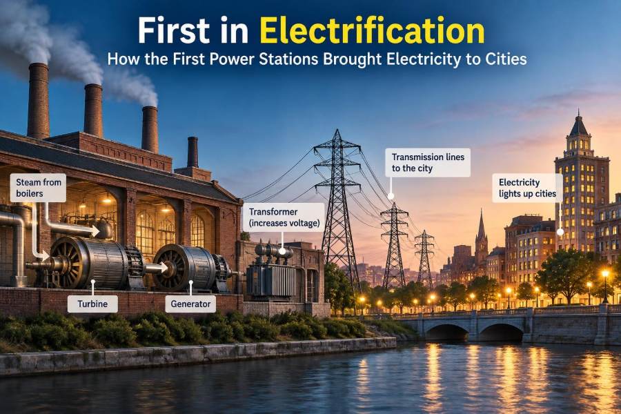 ⚡ First in Electrification: How the First Power Stations Brought Electricity to Cities
