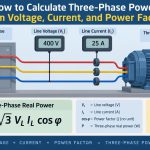 ⚡ How to Calculate Three-Phase Power from Voltage, Current, and Power Factor