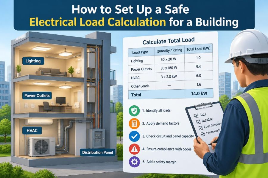 ⚡ How to Set Up a Safe Electrical Load Calculation for a Building