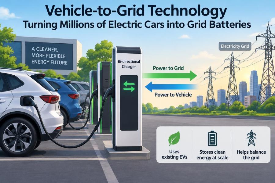 🔌 How Vehicle-to-Grid Technology Can Turn Millions of Electric Cars into Grid Batteries