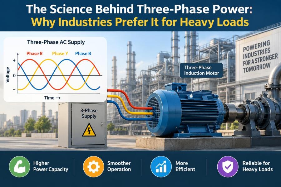 ⚡ The Science Behind Three-Phase Power: Why Industries Prefer It for Heavy Loads