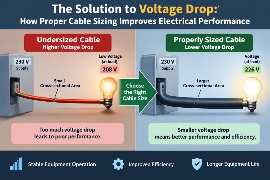⚡ The Solution to Voltage Drop: How Proper Cable Sizing Improves Electrical Performance