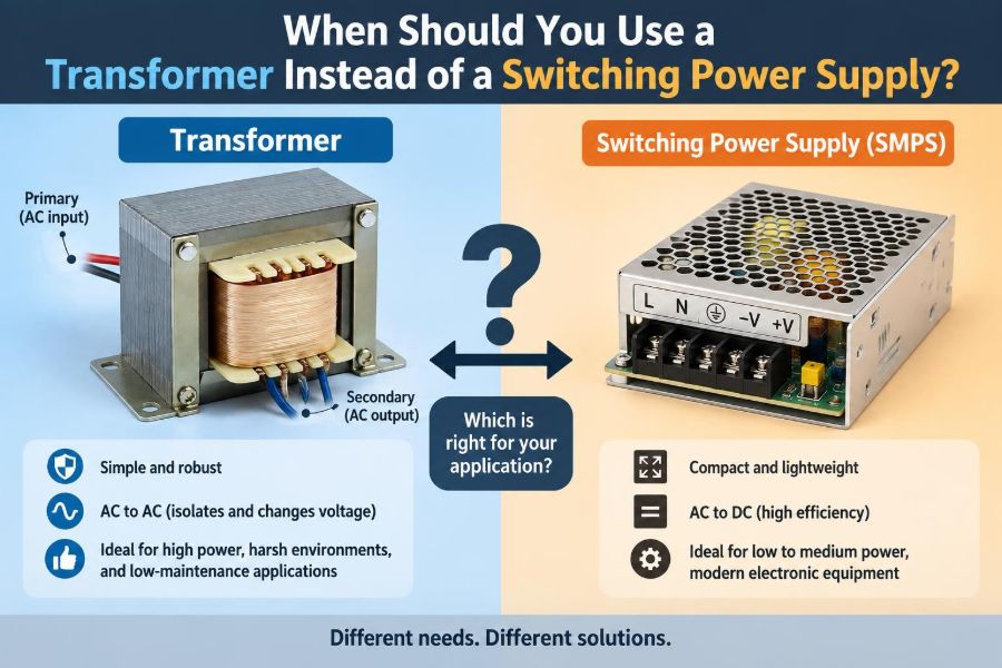 ⚡ When Should You Use a Transformer Instead of a Switching Power Supply?