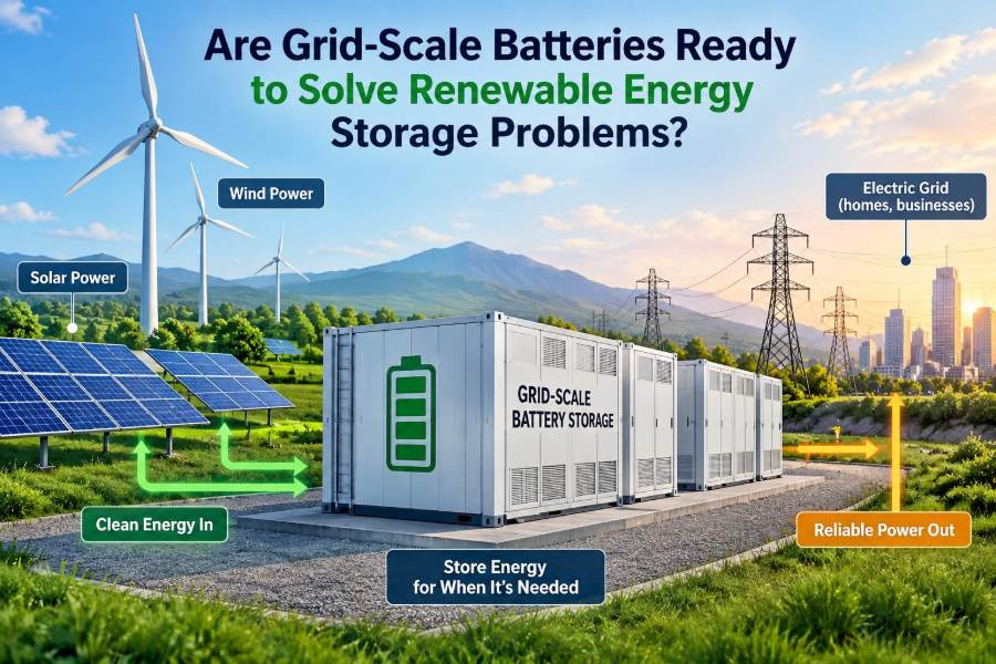 ⚡ Are Grid-Scale Batteries Ready to Solve Renewable Energy Storage Problems?