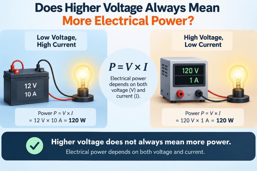 ⚡ Does Higher Voltage Always Mean More Electrical Power?