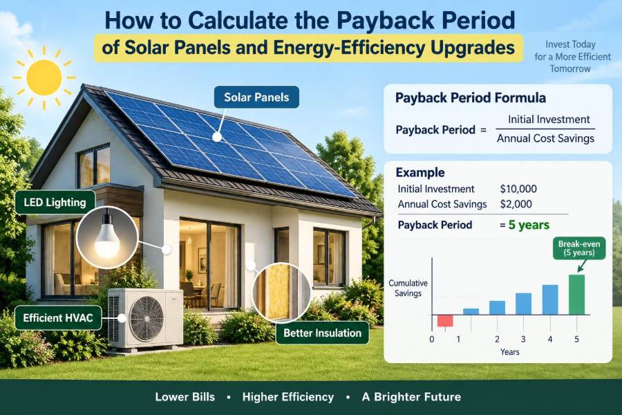 ⚡ How to Calculate the Payback Period of Solar Panels and Energy-Efficiency Upgrades