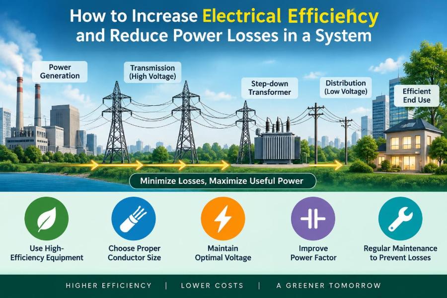 ⚡ How to Increase Electrical Efficiency and Reduce Power Losses in a System