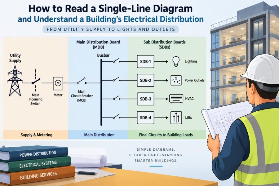 ⚡ How to Read a Single-Line Diagram and Understand a Building’s Electrical Distribution