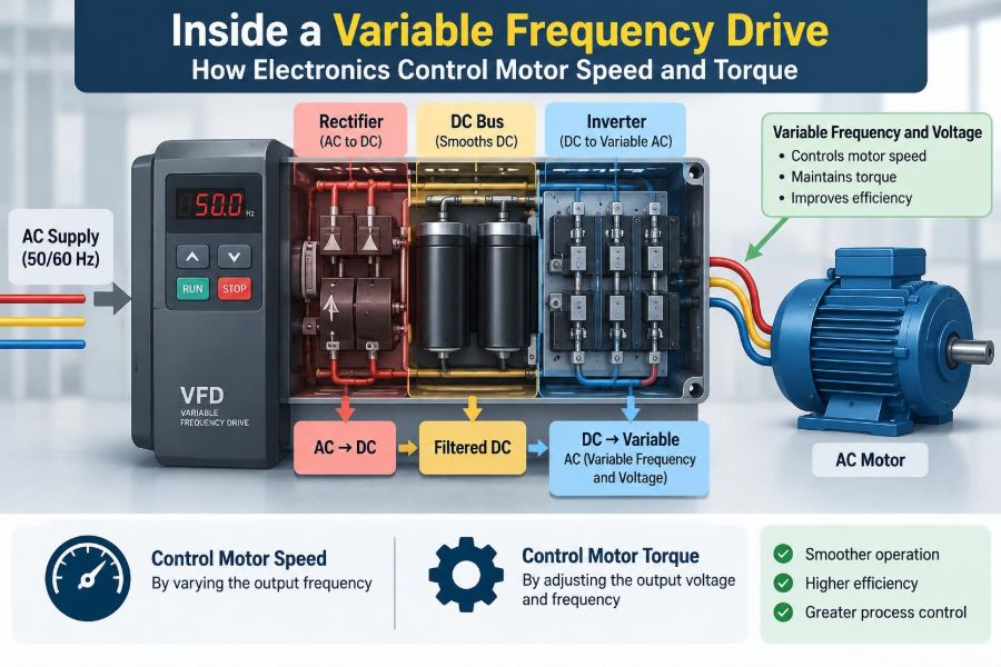 ⚡ Inside a Variable Frequency Drive: How Electronics Control Motor Speed and Torque