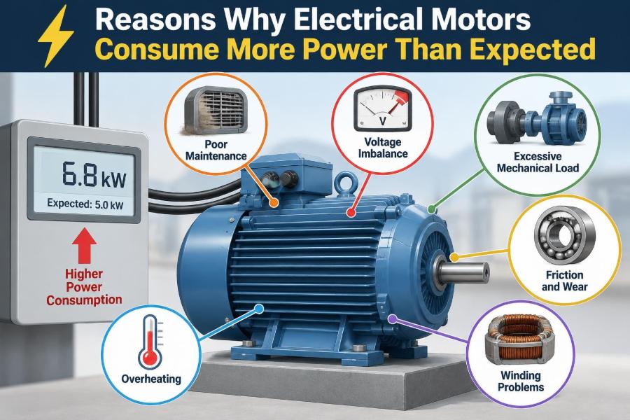 ⚡ Reasons Why Electrical Motors Consume More Power Than Expected