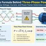 ⚡ The Formula Behind Three-Phase Power: How Voltage, Current, and Power Factor Determine Load