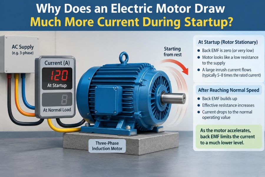⚡ Why Does an Electric Motor Draw Much More Current During Startup?